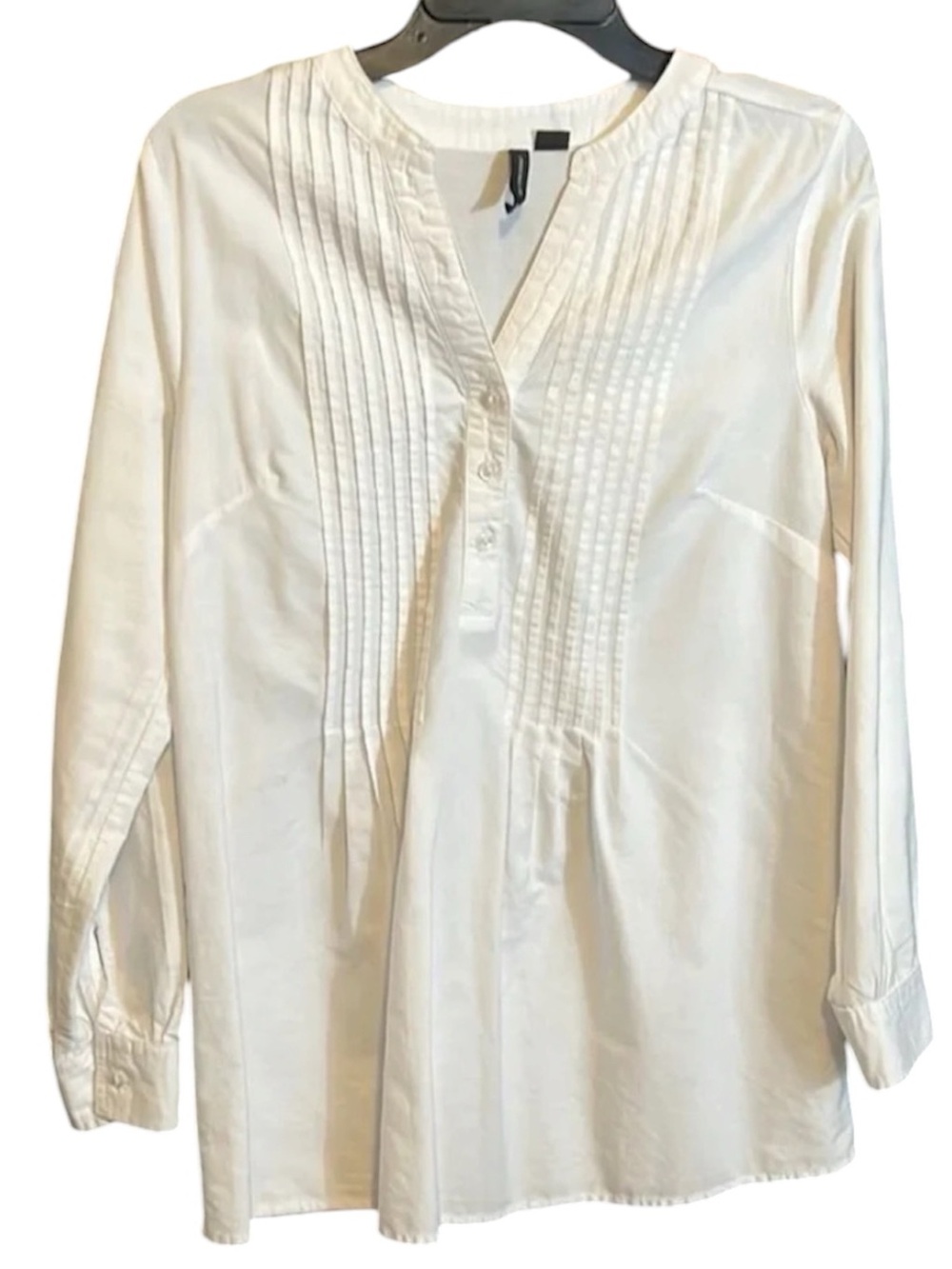 NWOT New Direction White Tuxedo Style Blouse Size Small